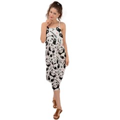 Panda Pattern Waist Tie Cover Up Chiffon Dress