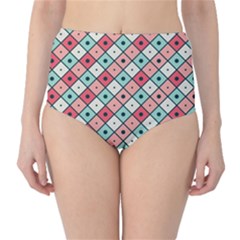 Romboidal Vector Pattern Classic High-waist Bikini Bottoms by Vaneshart