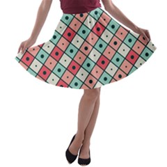 Romboidal Vector Pattern A-line Skater Skirt by Vaneshart