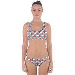 Romboidal Vector Pattern Cross Back Hipster Bikini Set by Vaneshart