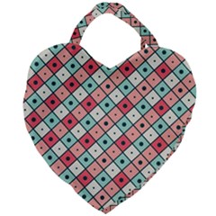 Romboidal Vector Pattern Giant Heart Shaped Tote by Vaneshart