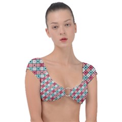 Romboidal Vector Pattern Cap Sleeve Ring Bikini Top