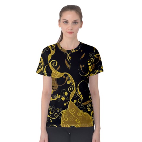 Floral Pattern Background Women s Cotton Tee by Vaneshart