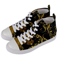 Floral Pattern Background Women s Mid-top Canvas Sneakers by Vaneshart