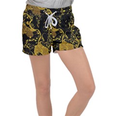 Floral Pattern Background Women s Velour Lounge Shorts by Vaneshart