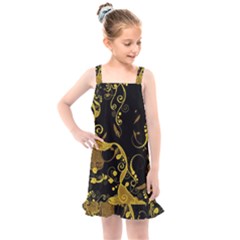 Floral Pattern Background Kids  Overall Dress by Vaneshart