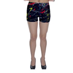 Random Paint Splats Background Skinny Shorts by Vaneshart