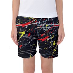 Random Paint Splats Background Women s Basketball Shorts by Vaneshart