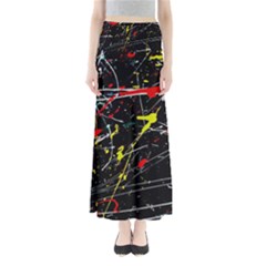 Random Paint Splats Background Full Length Maxi Skirt by Vaneshart