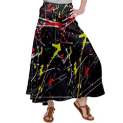 Random Paint Splats Background Satin Palazzo Pants by Vaneshart