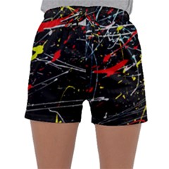 Random Paint Splats Background Sleepwear Shorts by Vaneshart