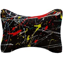 Random Paint Splats Background Seat Head Rest Cushion by Vaneshart