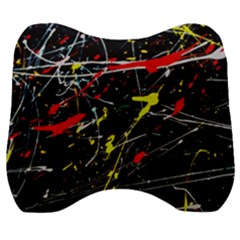 Random Paint Splats Background Velour Head Support Cushion by Vaneshart