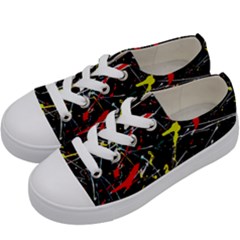 Random Paint Splats Background Kids  Low Top Canvas Sneakers by Vaneshart