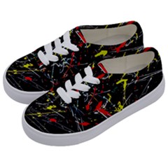 Random Paint Splats Background Kids  Classic Low Top Sneakers by Vaneshart