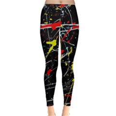 Random Paint Splats Background Inside Out Leggings by Vaneshart