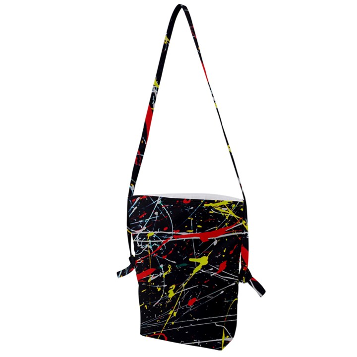 Random Paint Splats Background Folding Shoulder Bag