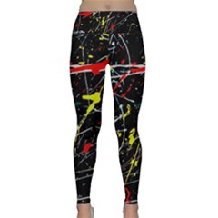 Random Paint Splats Background Lightweight Velour Classic Yoga Leggings by Vaneshart