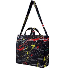 Random Paint Splats Background Square Shoulder Tote Bag by Vaneshart