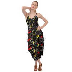 Random Paint Splats Background Layered Bottom Dress