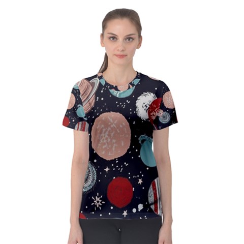 Space Galaxy Pattern Women s Sport Mesh Tee by Vaneshart