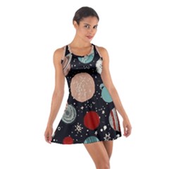 Space Galaxy Pattern Cotton Racerback Dress by Vaneshart