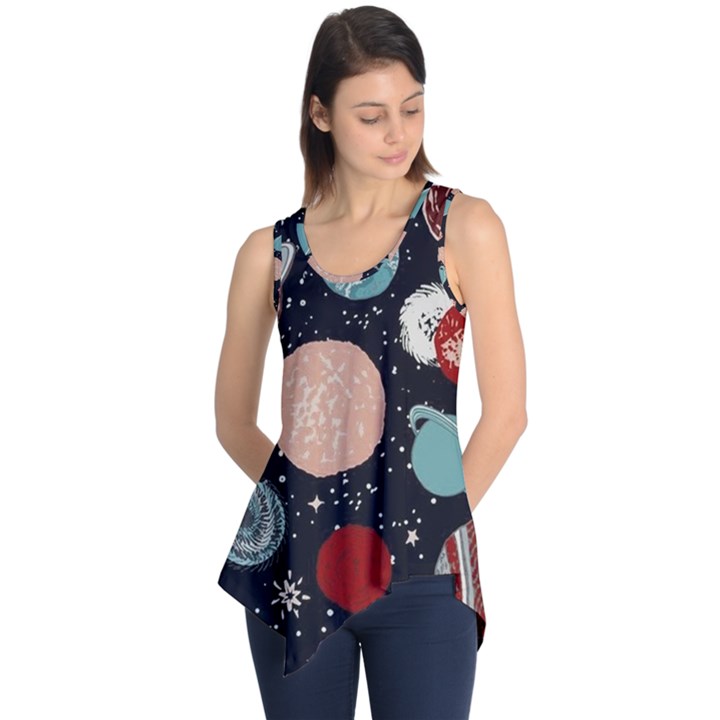 Space Galaxy Pattern Sleeveless Tunic