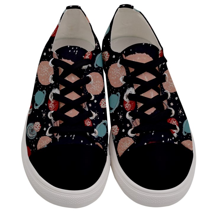 Space Galaxy Pattern Men s Low Top Canvas Sneakers