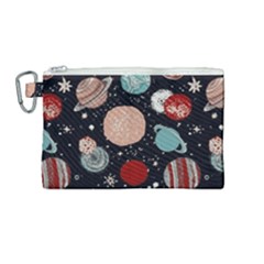 Space Galaxy Pattern Canvas Cosmetic Bag (medium) by Vaneshart