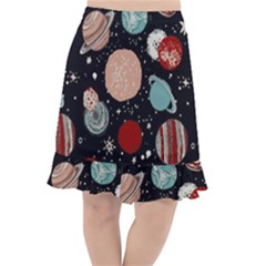 Space Galaxy Pattern Fishtail Chiffon Skirt