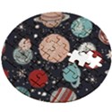 Space Galaxy Pattern Wooden Puzzle Round View2