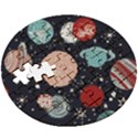 Space Galaxy Pattern Wooden Puzzle Round View3