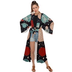 Space Galaxy Pattern Maxi Kimono by Vaneshart