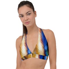 Abstract Paint Smears Halter Plunge Bikini Top by Vaneshart