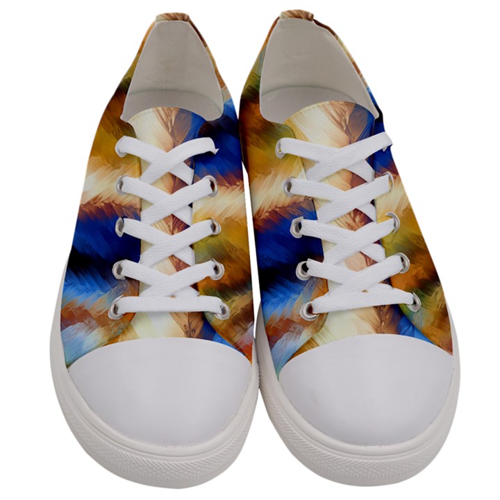 Abstract Paint Smears Women s Low Top Canvas Sneakers