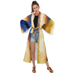 Abstract Paint Smears Maxi Kimono