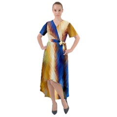 Abstract Paint Smears Front Wrap High Low Dress by Vaneshart