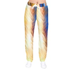 Abstract Paint Smears Women Velvet Drawstring Pants