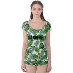 Leaves Tropical Wallpaper Foliage Boyleg Leotard  by Vaneshart