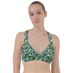 Leaves Tropical Wallpaper Foliage Sweetheart Sports Bra by Vaneshart