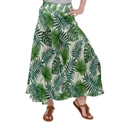 Leaves Tropical Wallpaper Foliage Satin Palazzo Pants by Vaneshart