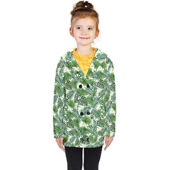 Leaves Tropical Wallpaper Foliage Kids  Double Breasted Button Coat by Vaneshart