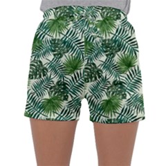 Leaves Tropical Wallpaper Foliage Sleepwear Shorts by Vaneshart