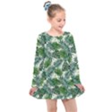 Leaves Tropical Wallpaper Foliage Kids  Long Sleeve Dress View1