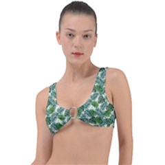 Leaves Tropical Wallpaper Foliage Ring Detail Bikini Top