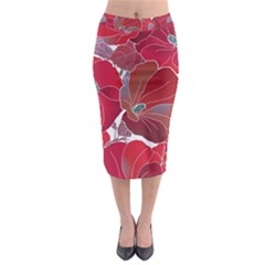 Floral Pattern Background Midi Pencil Skirt by Vaneshart