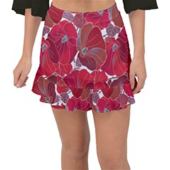 Floral Pattern Background Fishtail Mini Chiffon Skirt by Vaneshart