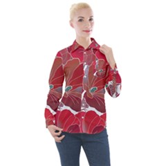 Floral Pattern Background Women s Long Sleeve Pocket Shirt