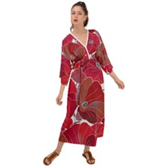 Floral Pattern Background Grecian Style  Maxi Dress