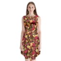 Floral Pattern Design Sleeveless Chiffon Dress   View1